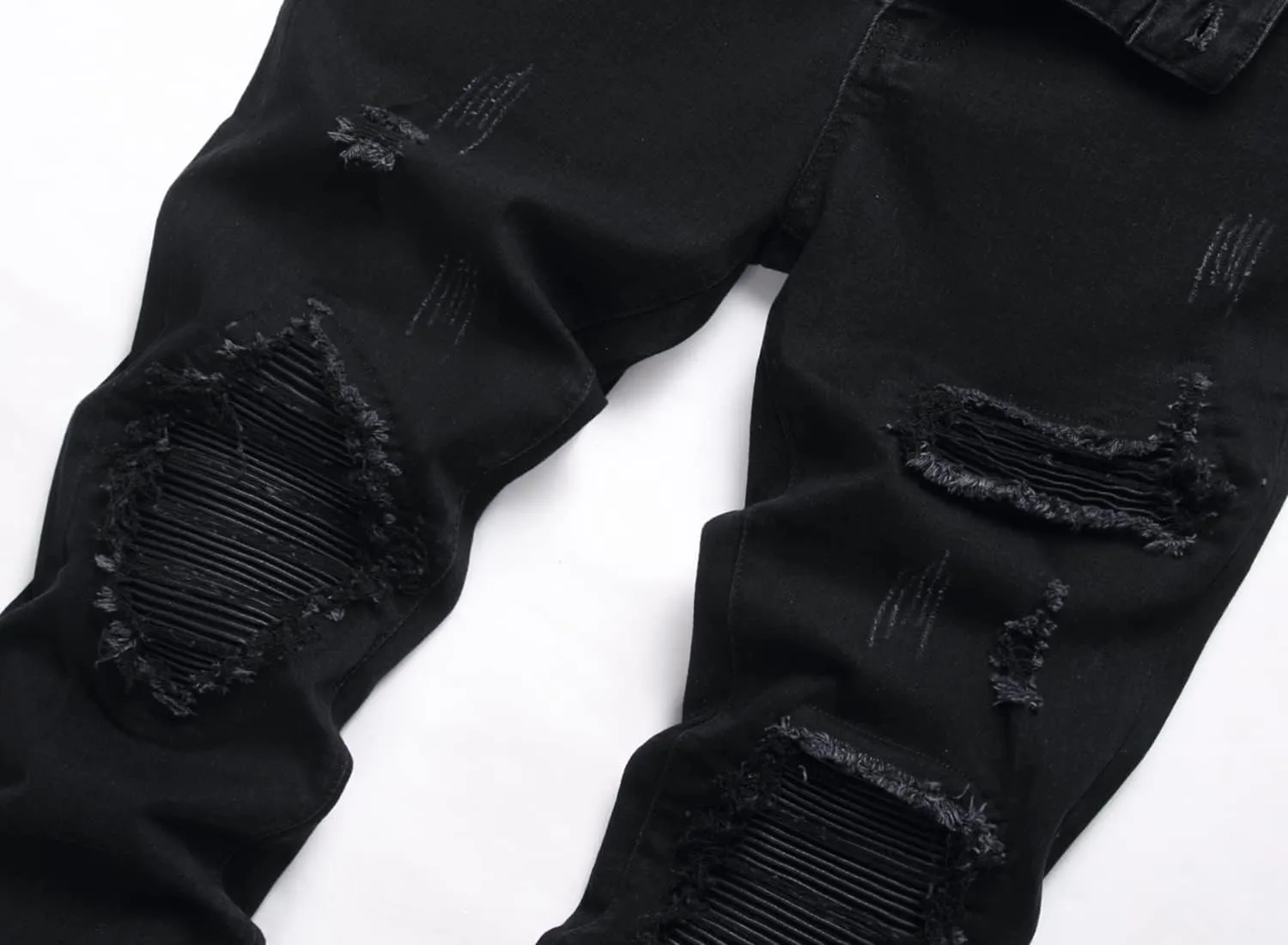 AITITIA Men's Ripped Regular Fit Stretch Jeans