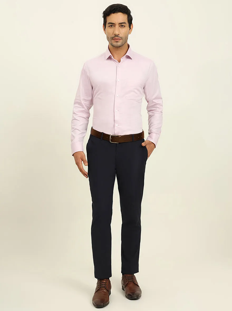 Baby Pink Solid Slim Fit Formal Shirt | Metal