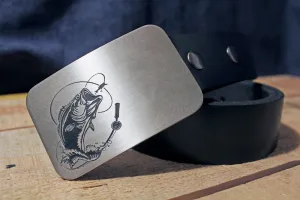 Bass Fishing Belt Buckle - Fisherman