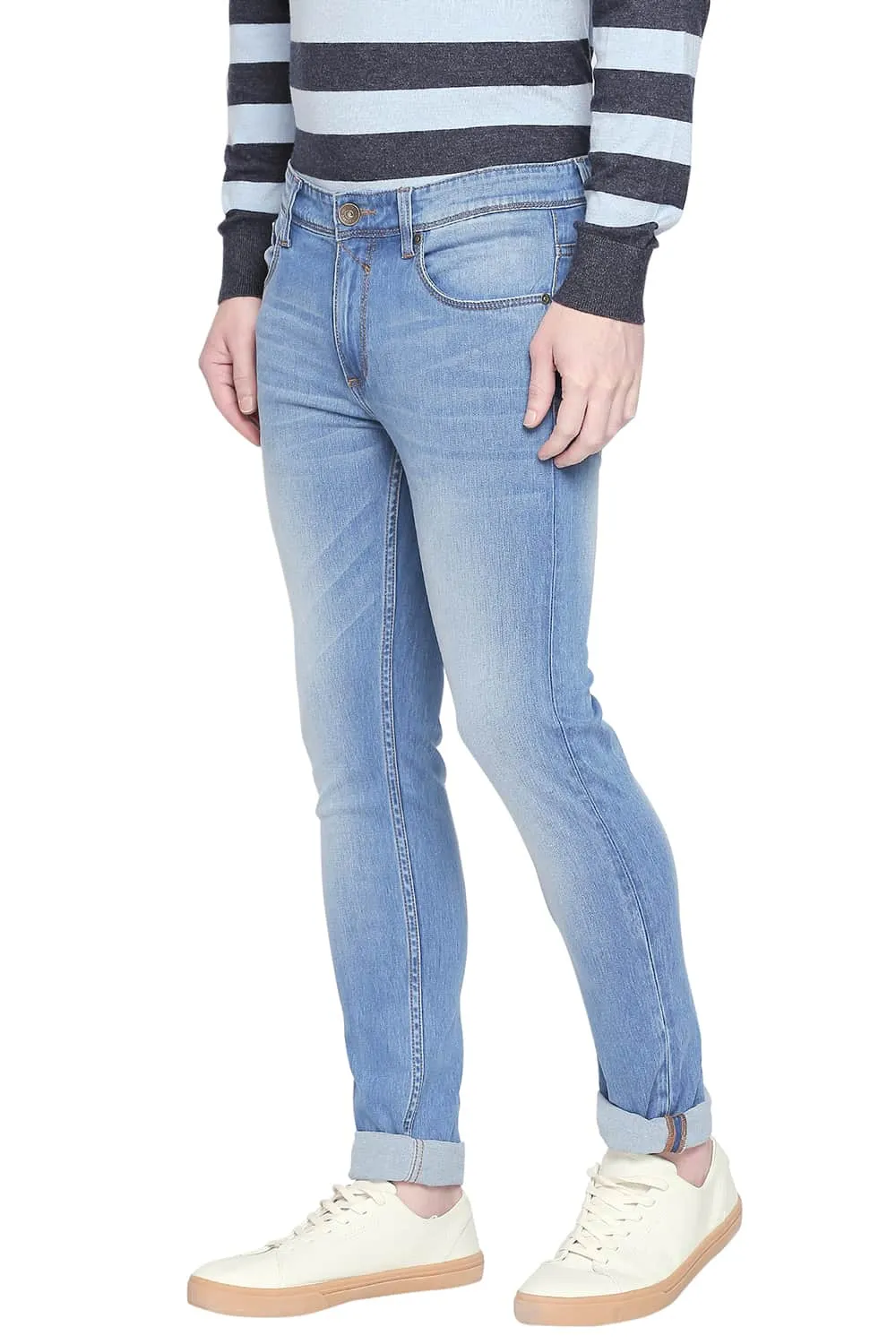 Blade Fit Faded Denim Stretch Jeans