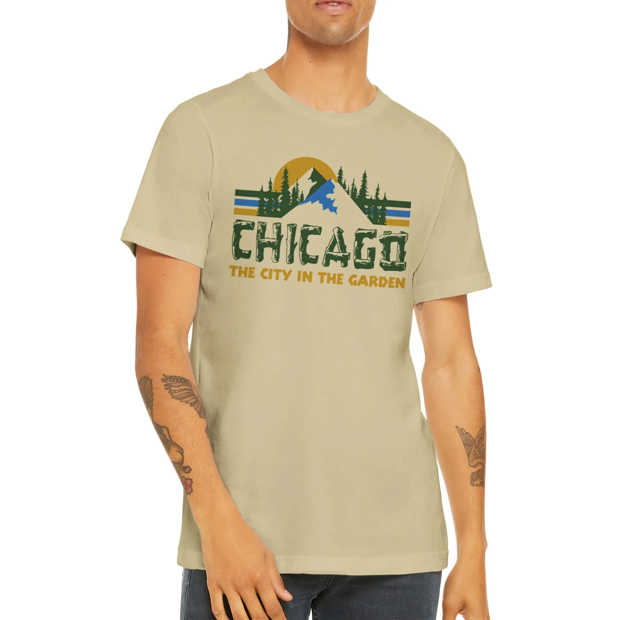 Chicago "The City in the Garden"  -  Premium Unisex Crewneck T-shirt