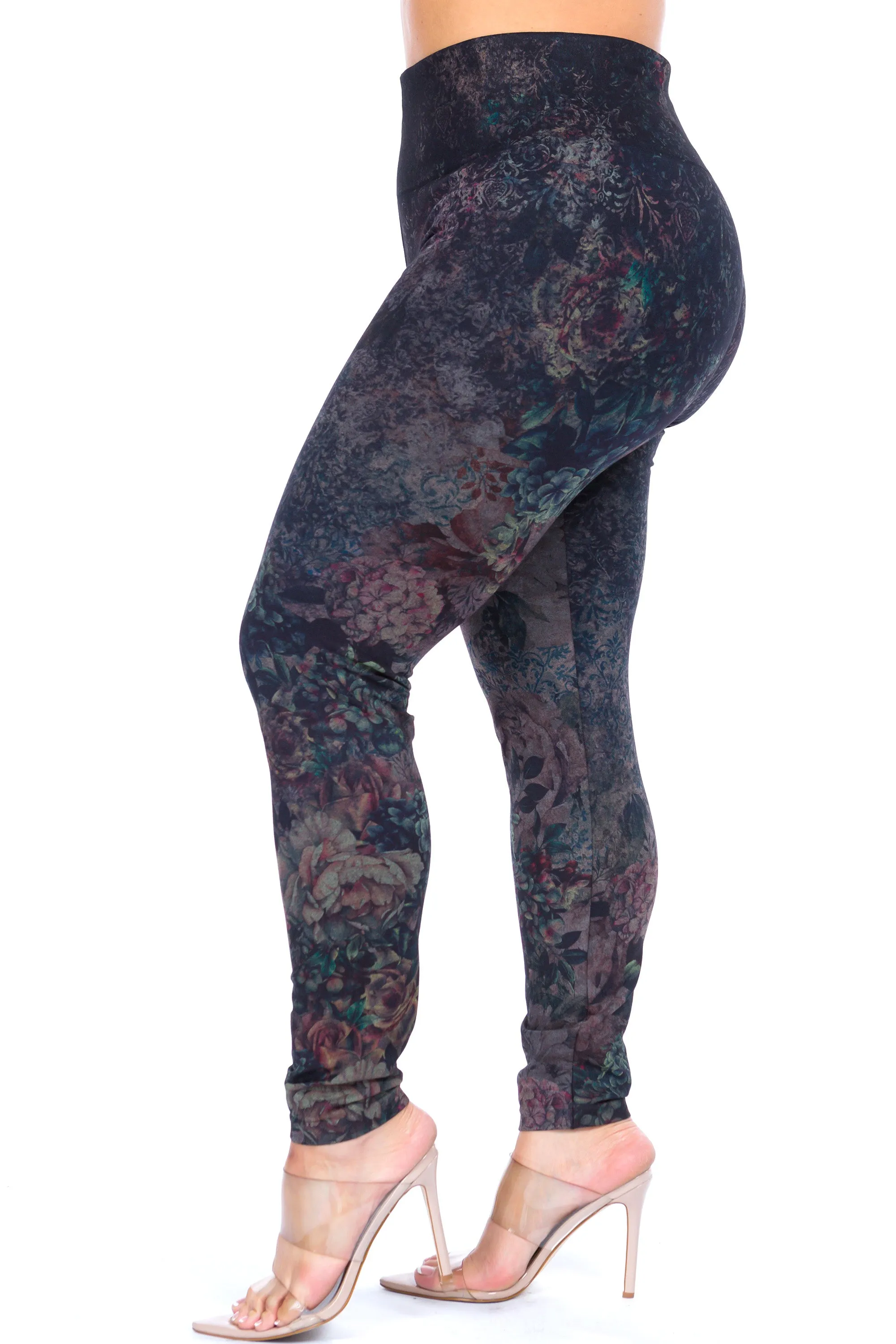 Dark Romance Antique Floral Legging