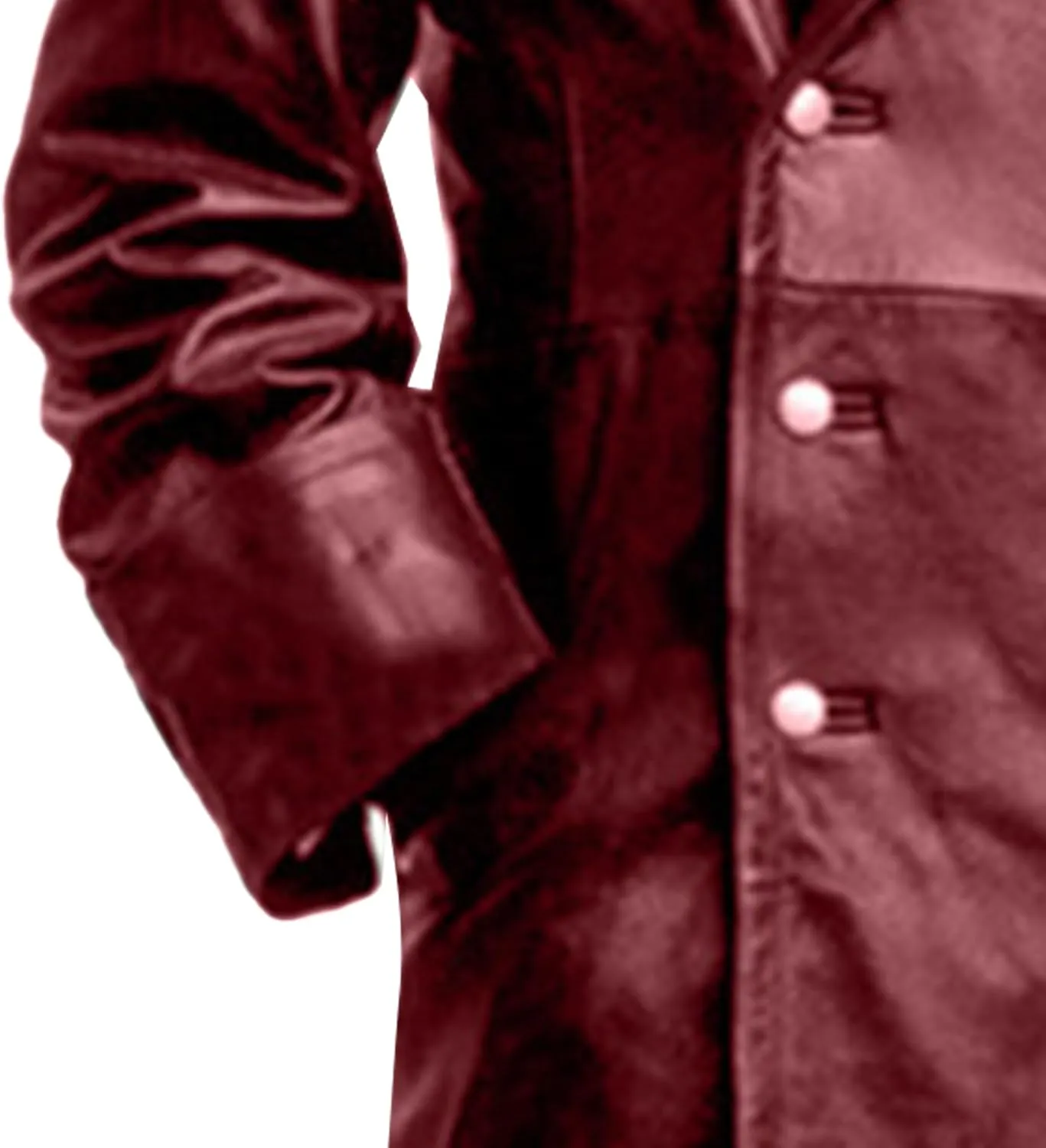 DGHM-JLMY Men's Vintage Leather Jackets Classic Uniform Black Leather Trench Coat Jacket Long Overcoat Motorcycle Jacket