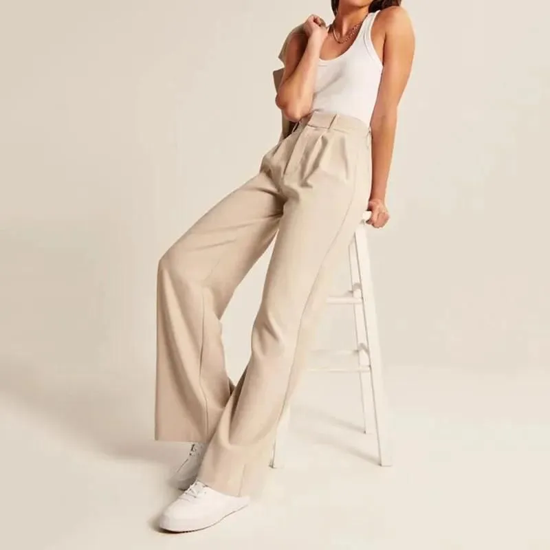 Elegant High Waist Wide Leg Trousers for Women