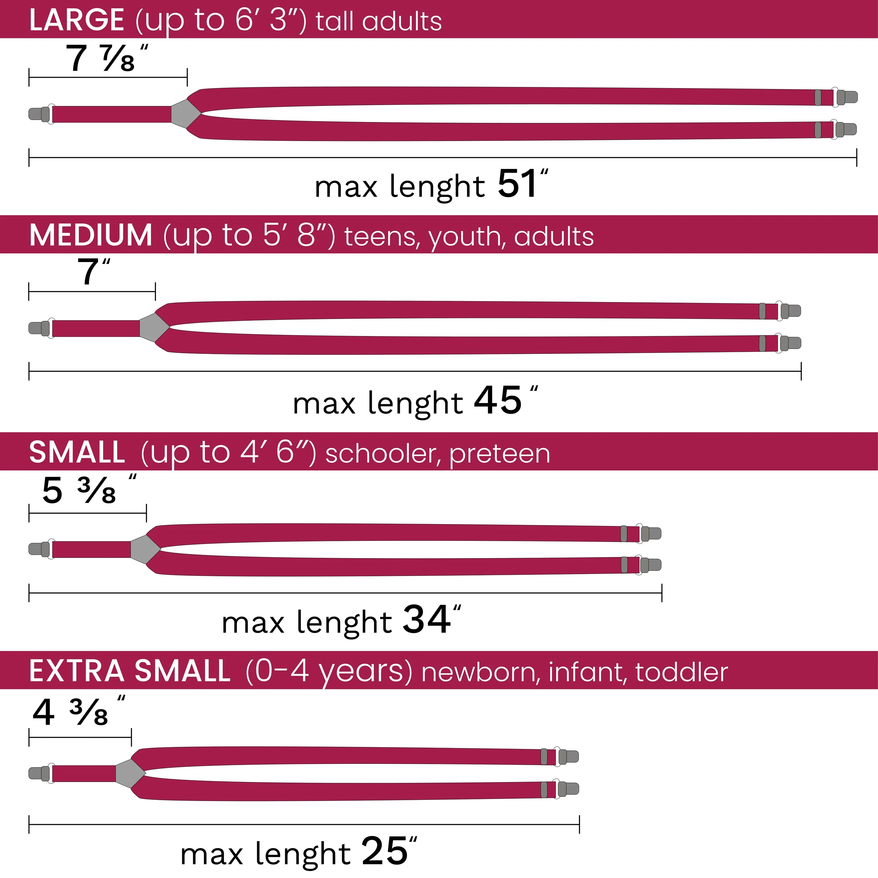 Hot Pink Slim Suspenders for Men & Women Boys & Girls Y-back Shape 1 inch wide
