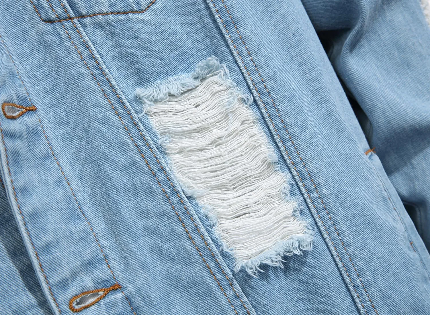 Jean Jacket Men, Men's Denim Jacket Distressed Ripped Slim Fit Stretch Trucker Jackets Classic Casual Denim Coat