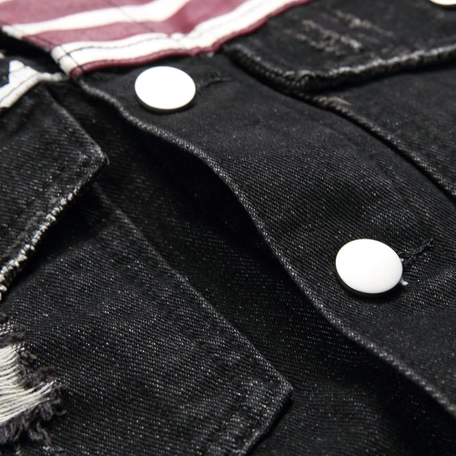 LZLER Denim Jacket Men American Flag Trucker Jackets Classic Slim Fit Jean Jacket for Men