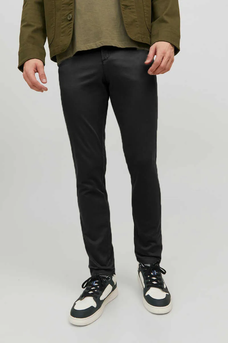 Men Branded Regular Fit Chino - Black