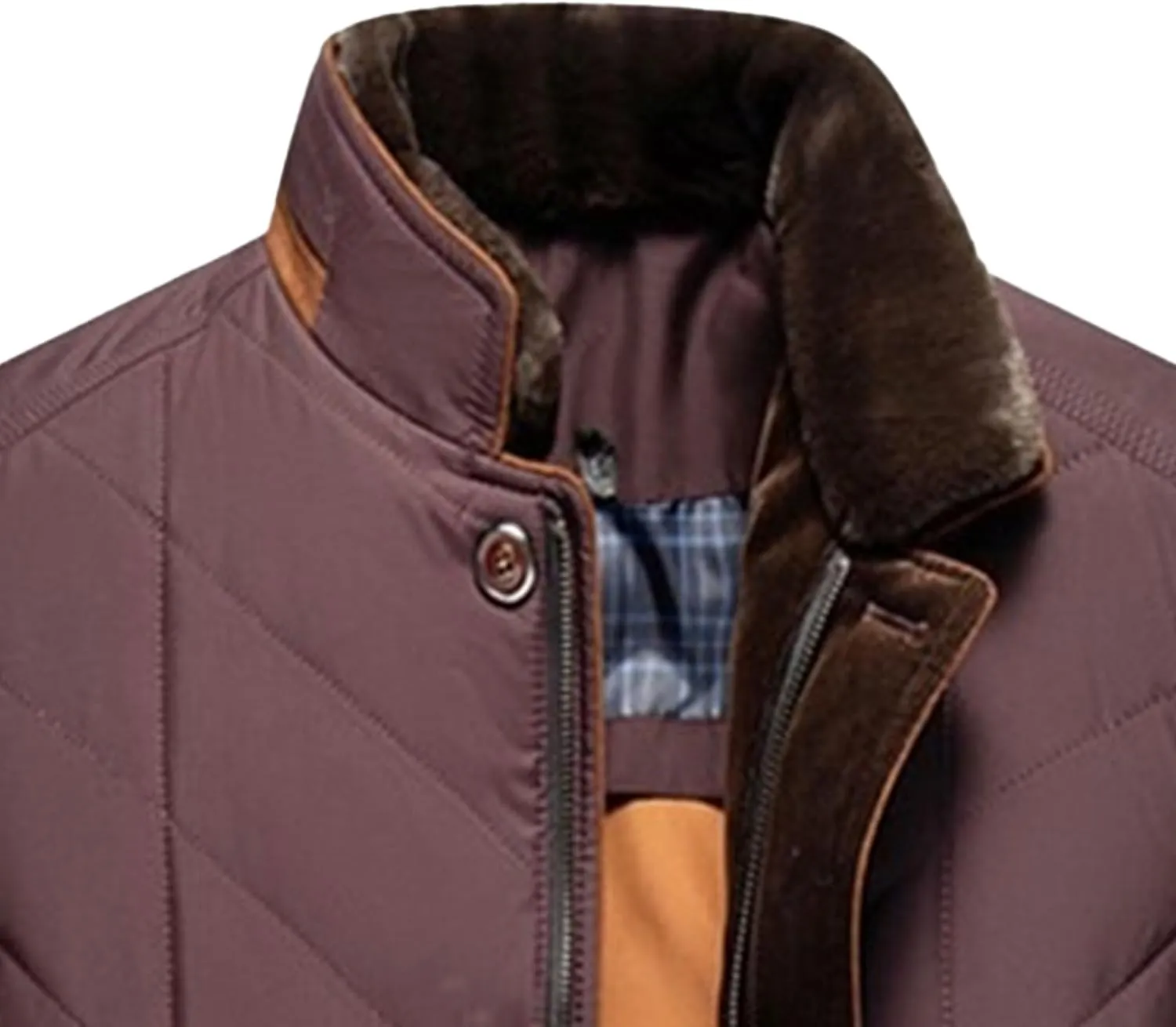 Mens Warm Silk Filled Jacket Classic Thickened Cotton Padded Jackets Fall Business Casual Winter Coat
