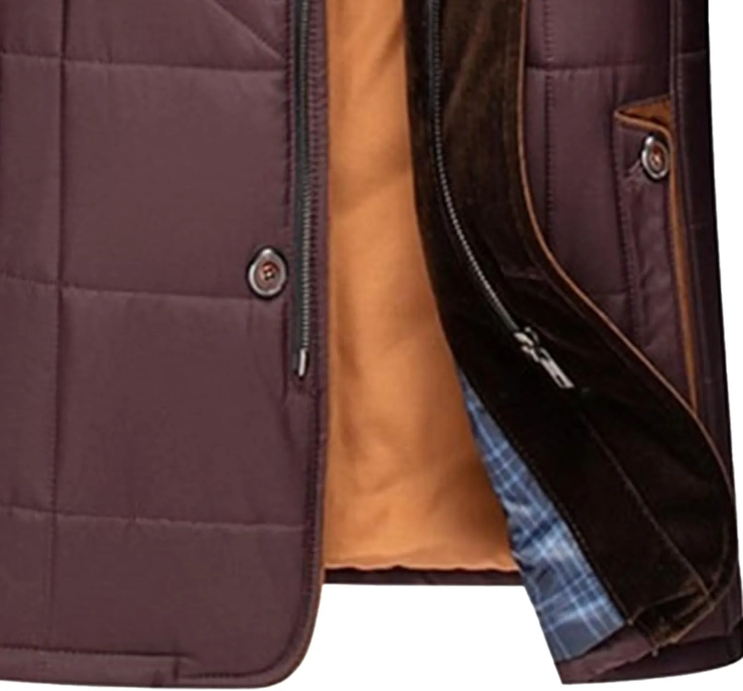 Mens Warm Silk Filled Jacket Classic Thickened Cotton Padded Jackets Fall Business Casual Winter Coat