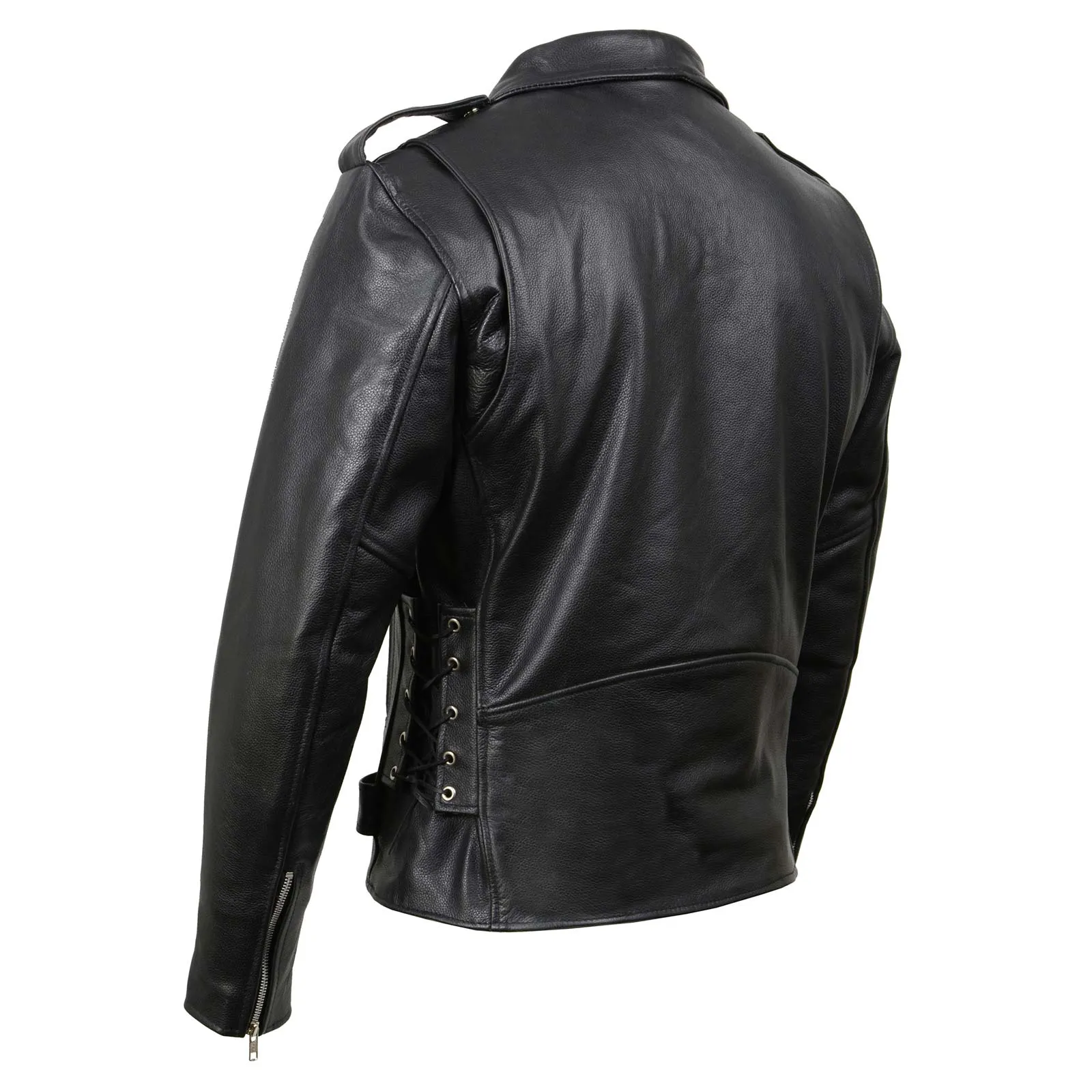 Milwaukee Leather SH1011 Black Classic Brando Motorcycle Jacket for