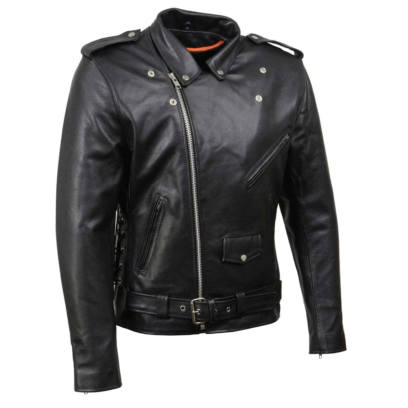 Milwaukee Leather SH1011 Black Classic Brando Motorcycle Jacket for