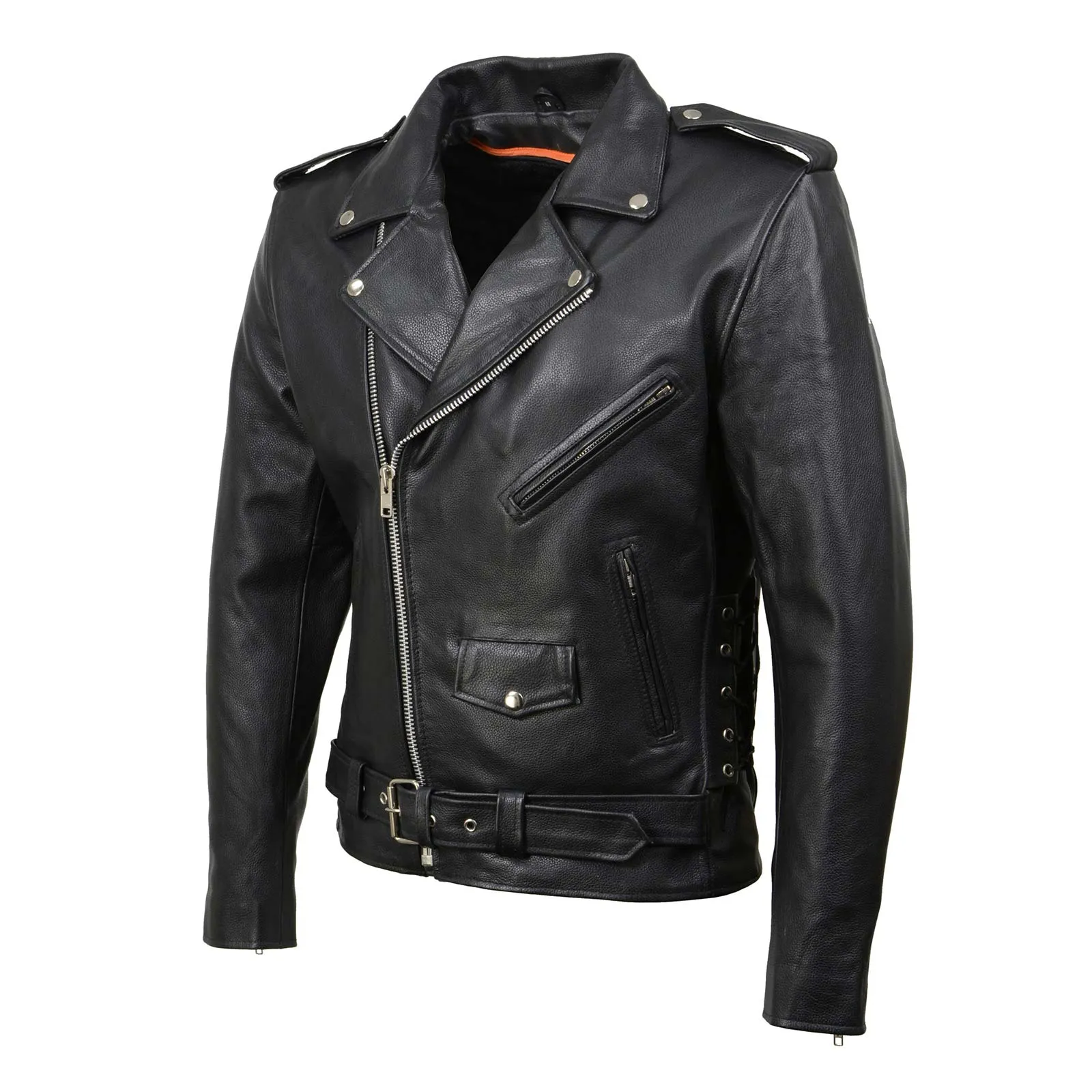 Milwaukee Leather SH1011 Black Classic Brando Motorcycle Jacket for