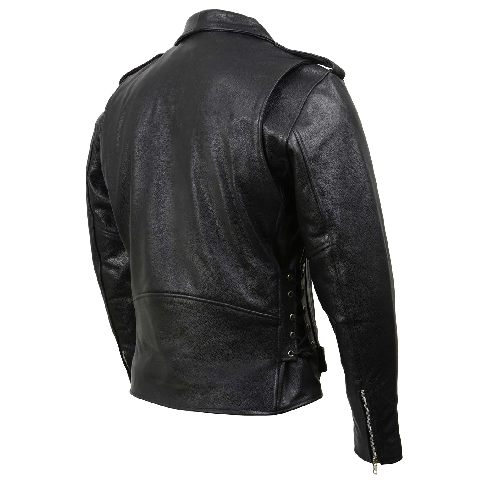 Milwaukee Leather SH1011 Black Classic Brando Motorcycle Jacket for