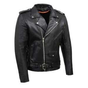Milwaukee Leather SH1011 Black Classic Brando Motorcycle Jacket for