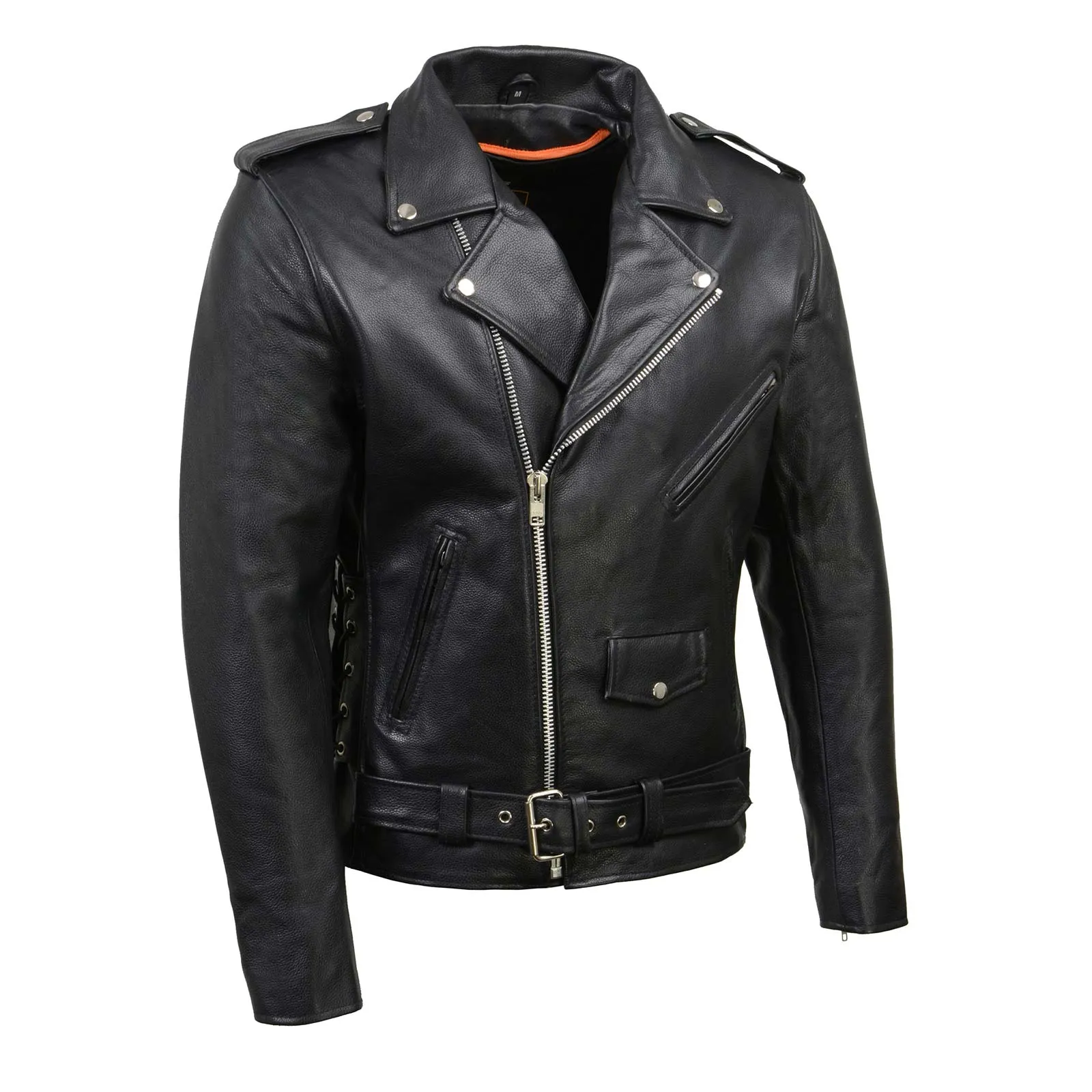Milwaukee Leather SH1011 Black Classic Brando Motorcycle Jacket for