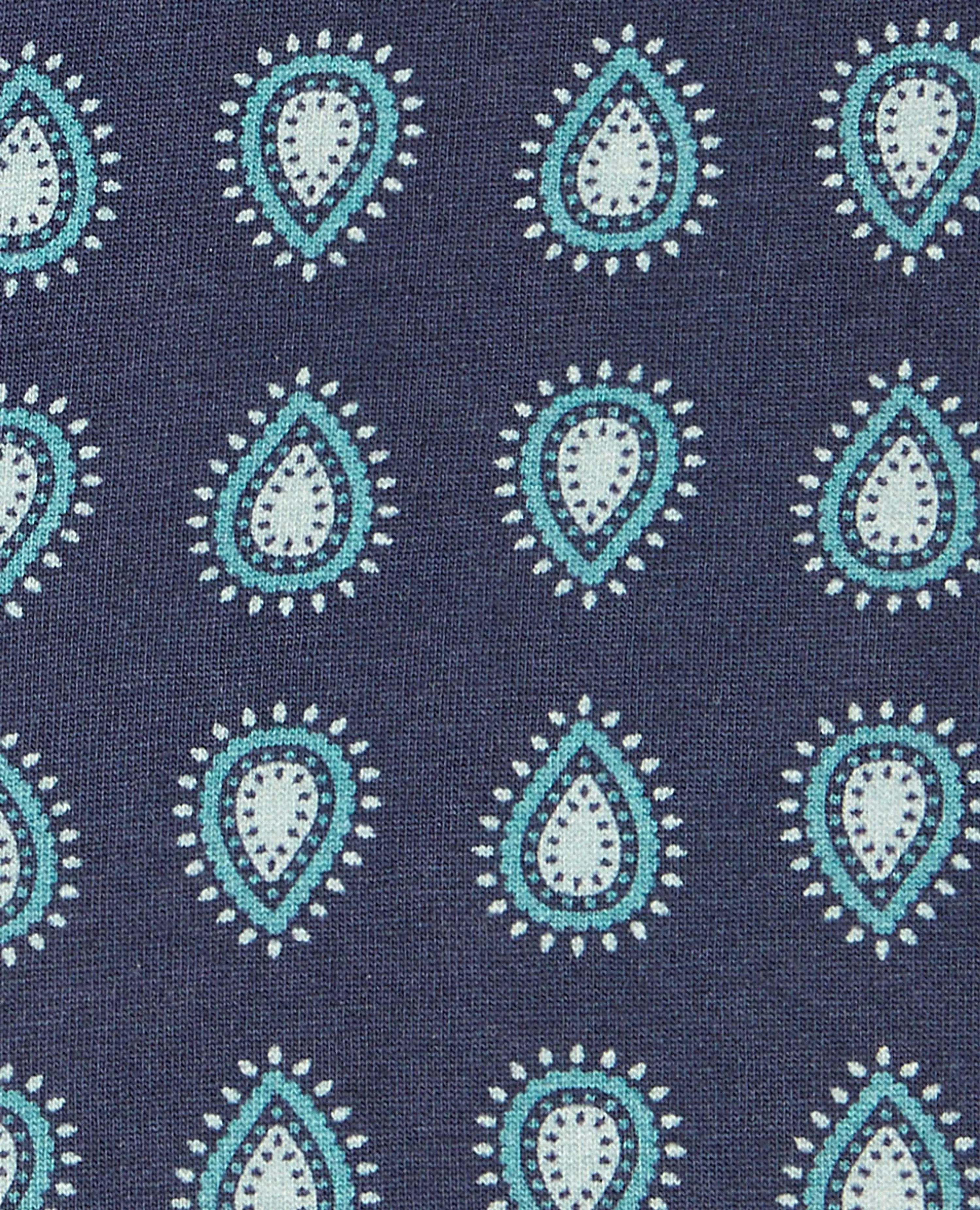 Navy and Blue Paisley Cotton Stretch Boxers