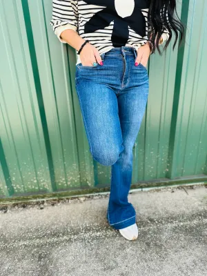 Nolan High Rise Wide Hem Flare Jeans