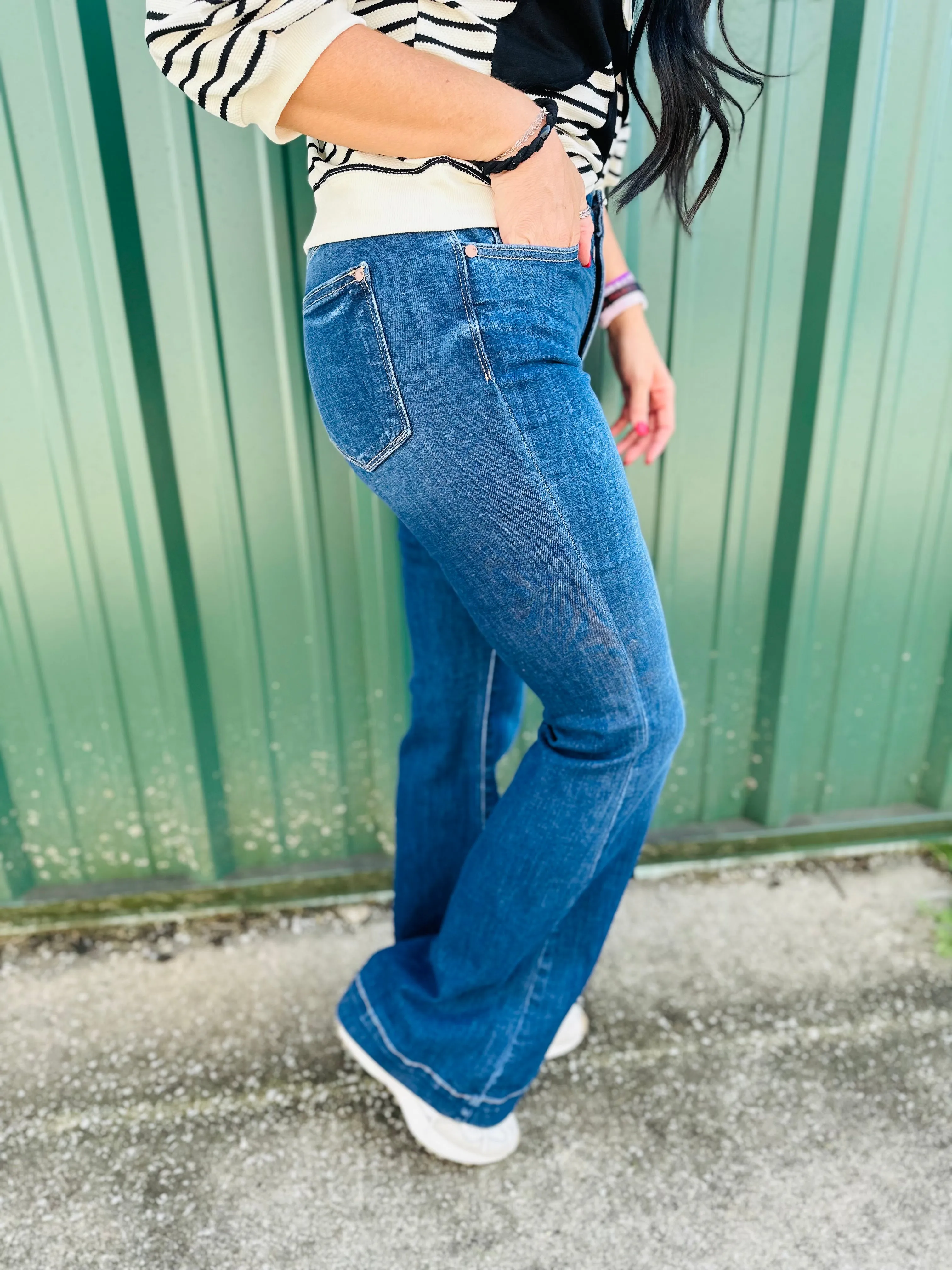 Nolan High Rise Wide Hem Flare Jeans