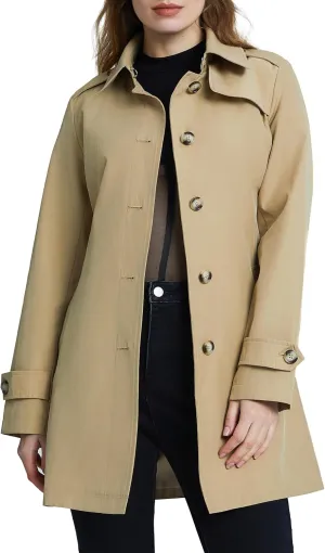 Orolay Women's Belted Trench Coat Windproof Classic Overcoat Slim Outdoor Jackets with Wide Lapel
