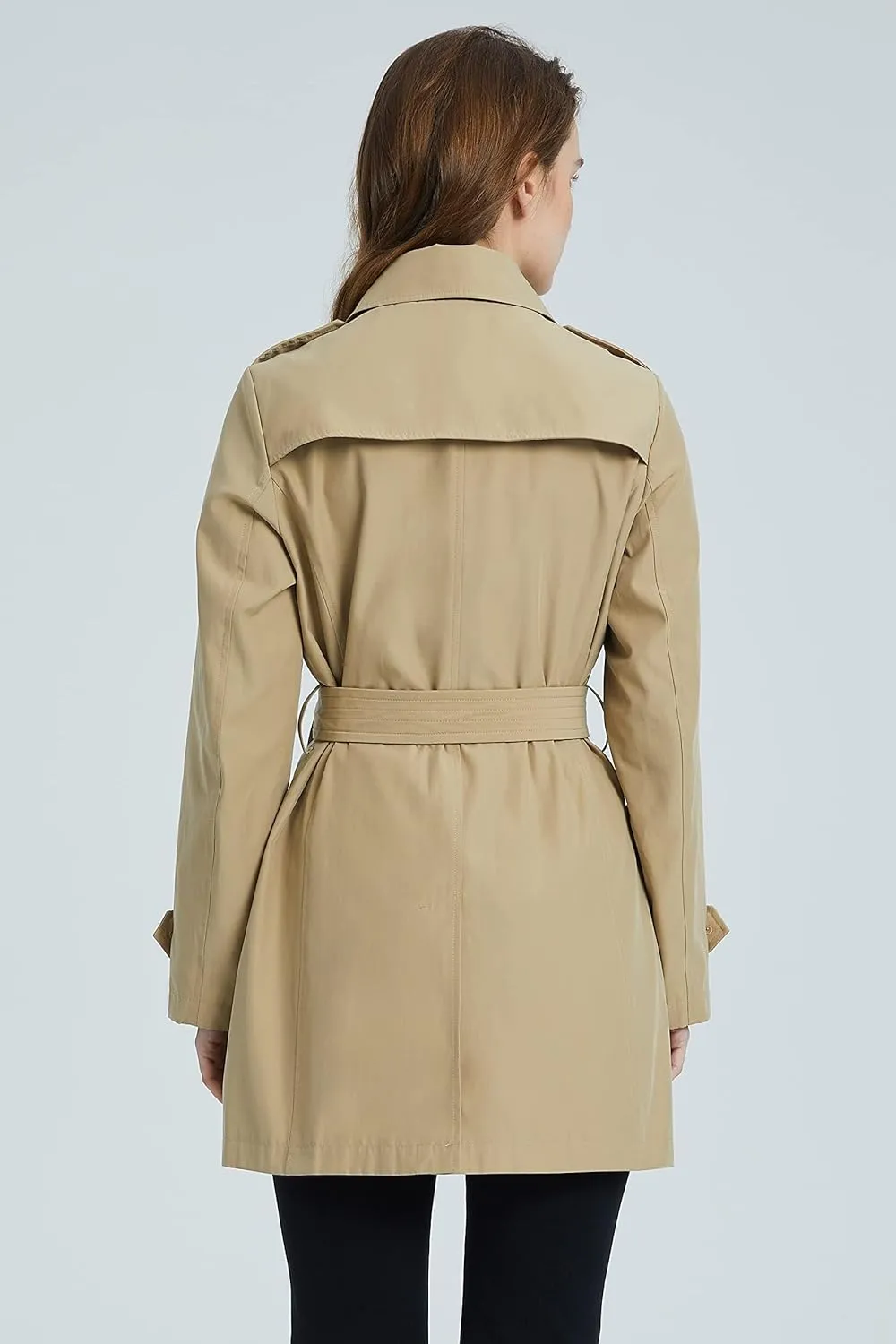 Orolay Women's Belted Trench Coat Windproof Classic Overcoat Slim Outdoor Jackets with Wide Lapel