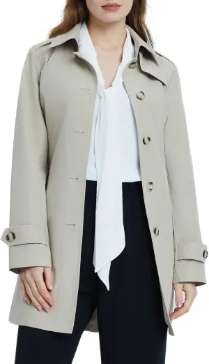 Orolay Women's Belted Trench Coat Windproof Classic Overcoat Slim Outdoor Jackets with Wide Lapel