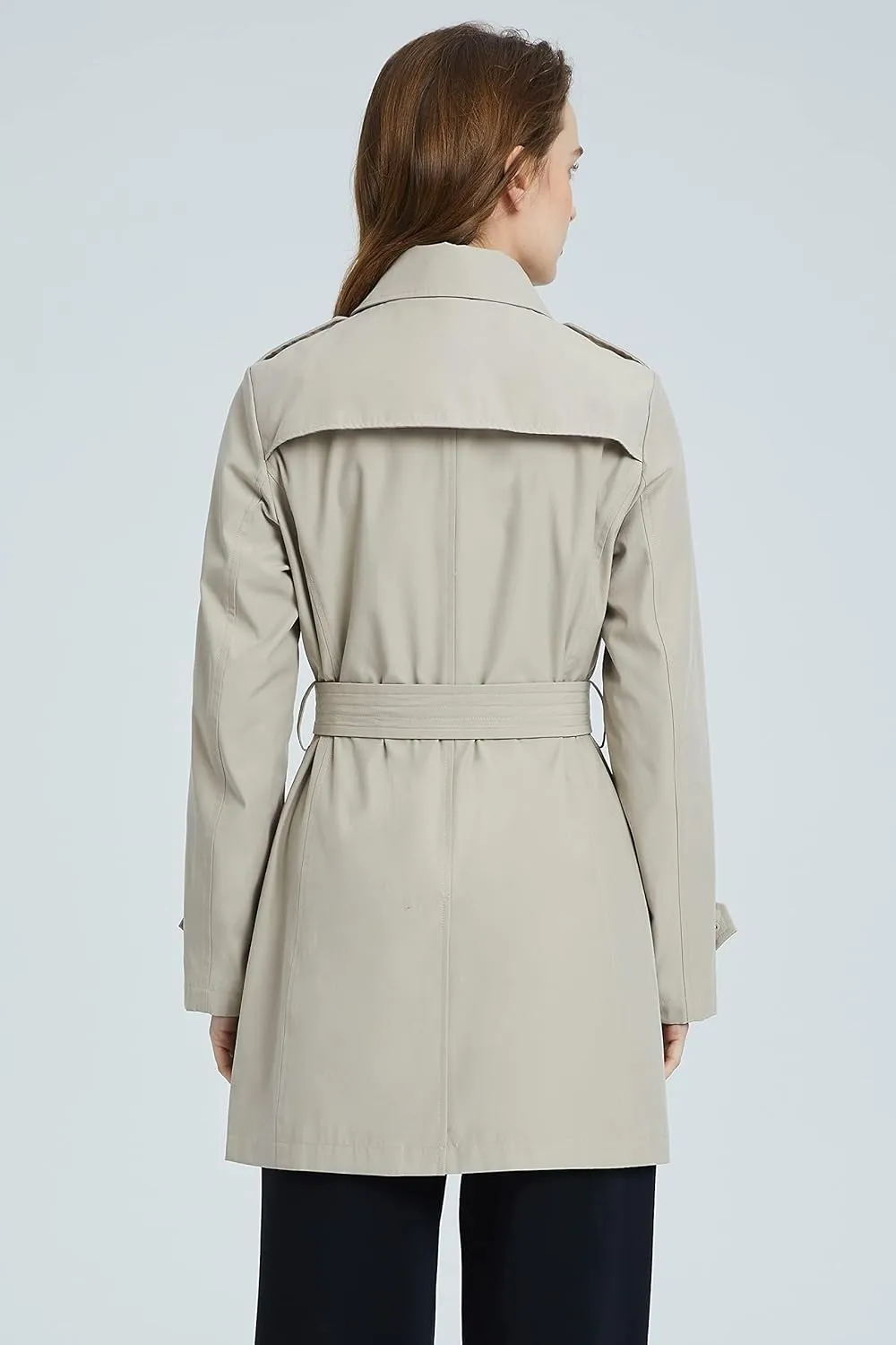 Orolay Women's Belted Trench Coat Windproof Classic Overcoat Slim Outdoor Jackets with Wide Lapel