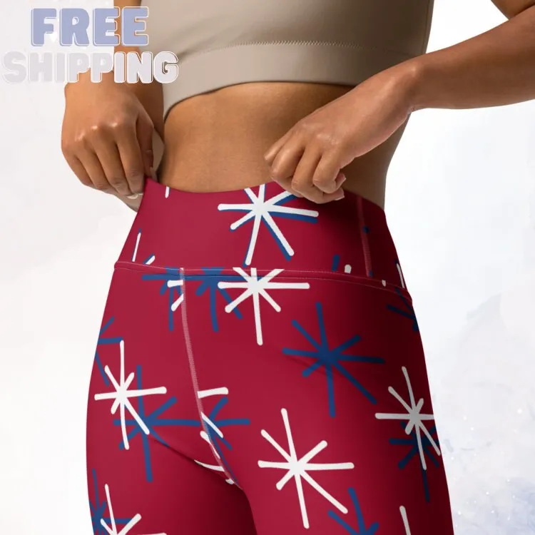 Patriotic Red High Waist Leggings