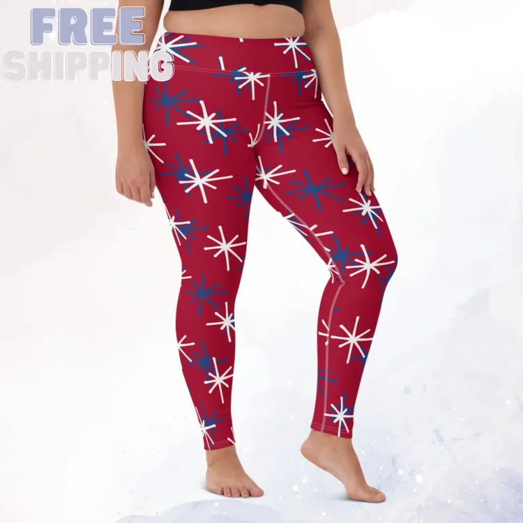 Patriotic Red High Waist Leggings