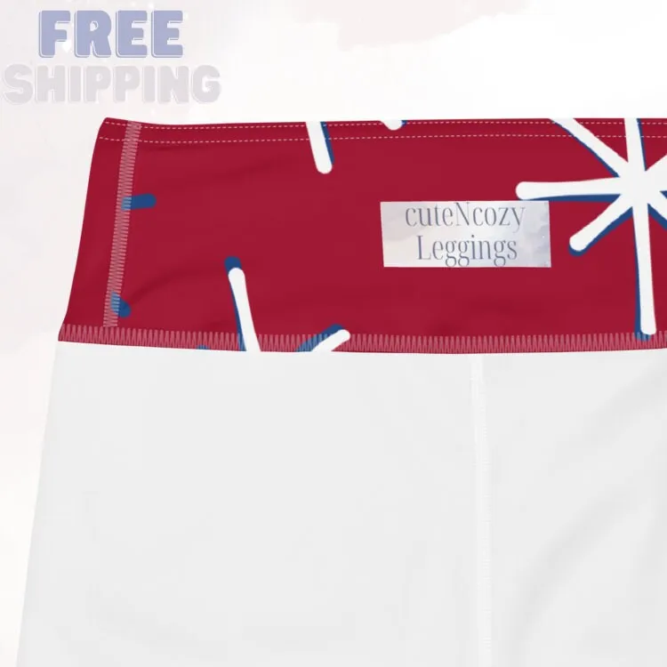 Patriotic Red High Waist Leggings