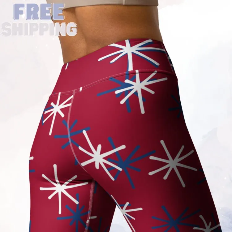 Patriotic Red High Waist Leggings