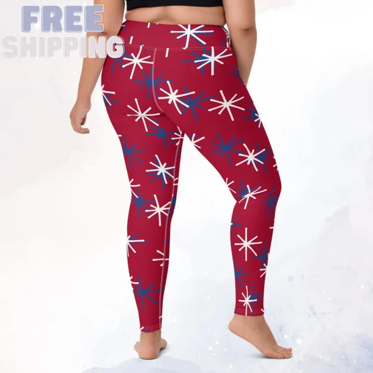 Patriotic Red High Waist Leggings