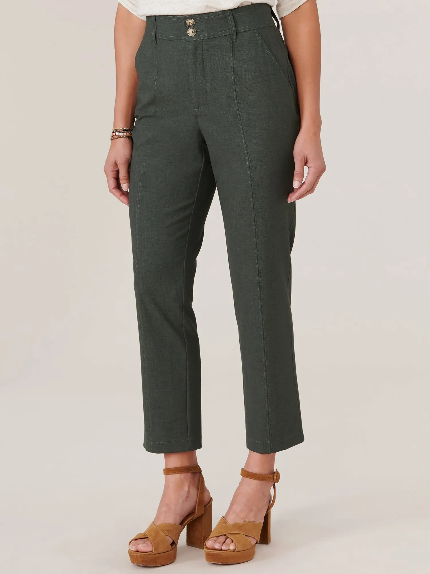 "Ab"solution® Skyrise Double Button Front Seam Trouser