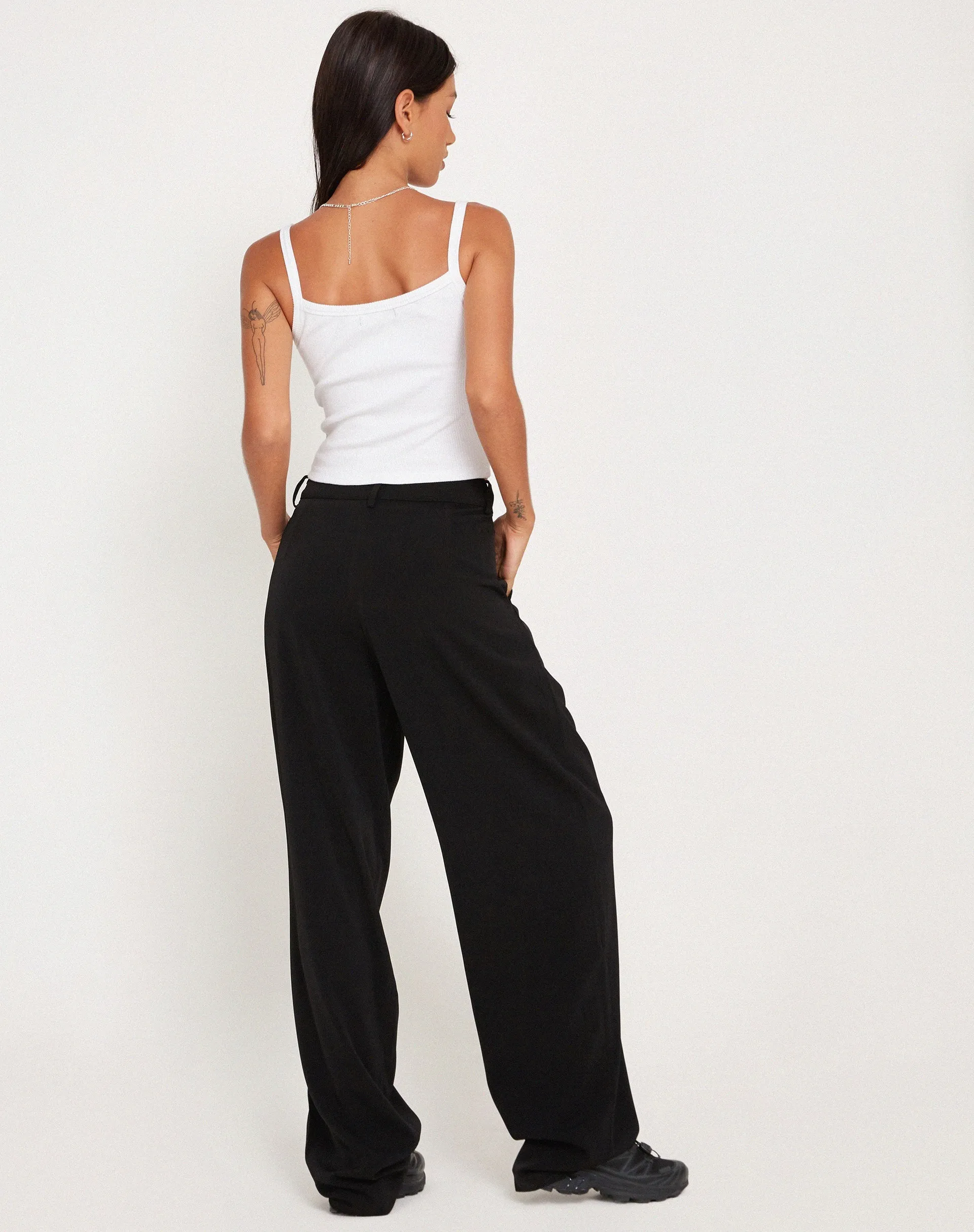 Sakaria Wide Leg Trouser in Tailoring Black