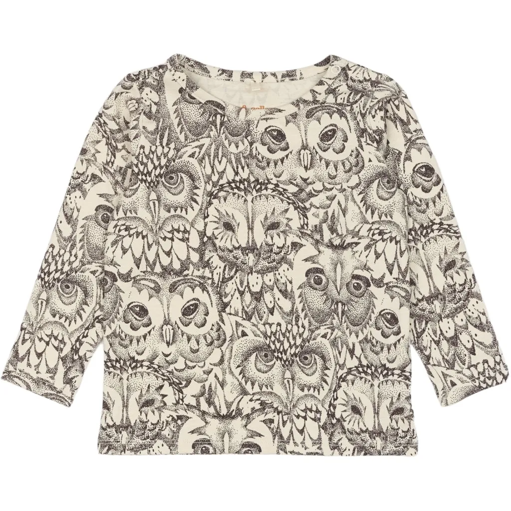 SGBella L/S Baby Tee w/Owls - Creamy White (Cream)