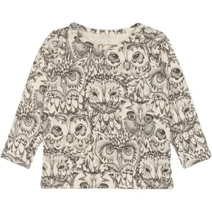 SGBella L/S Baby Tee w/Owls - Creamy White (Cream)