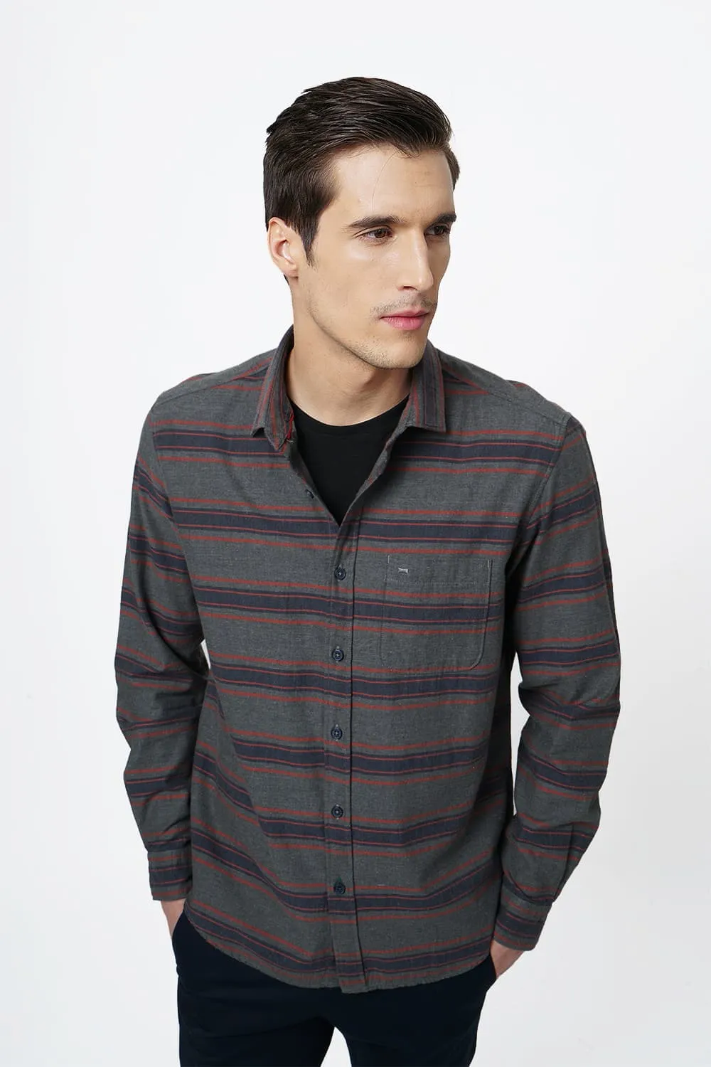Slim Fit Weft Stripes