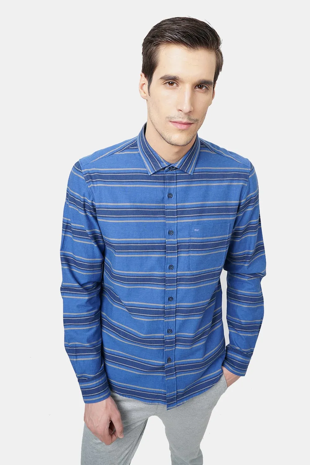 Slim Fit Weft Stripes
