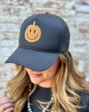 Smiley Pumpkin Trucker Cap