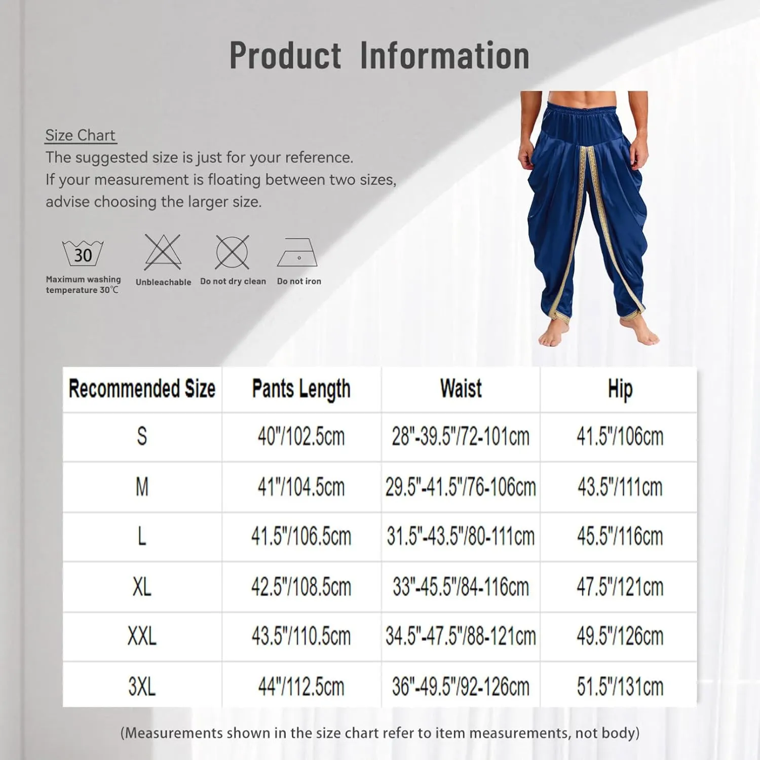 TiaoBug Men's Satin Harem Pants Elastic Waistband Wide Leg Yoga Trousers Hippie