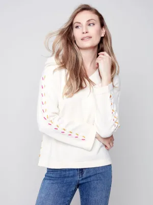 V Neck Wide Sleeve [Ecru-C2589]