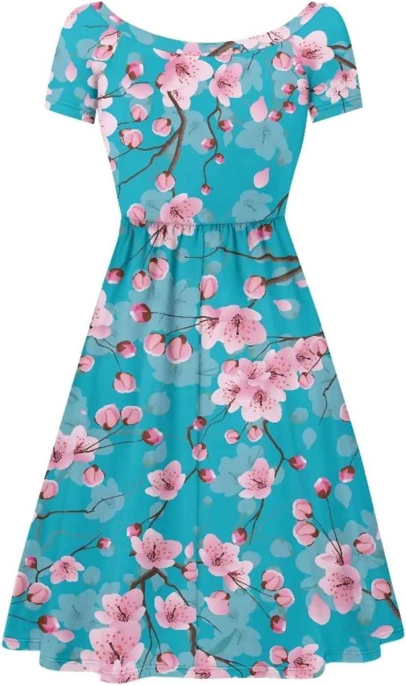 Women 2024 Casual Summer Dresses Spring Short Sleeve Casual Loose Swing Beach Sundress