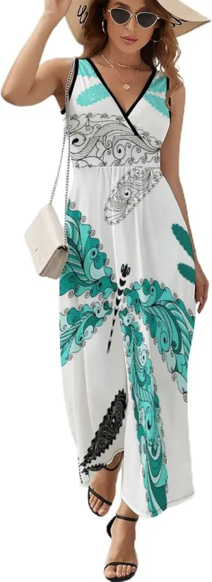 Women Casual Sleeveless Dress, Summer Sundresses Skirt with Pockets(S-2XL)