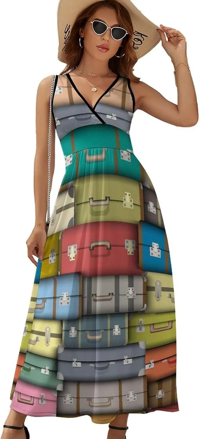 Women Casual Sleeveless Dress, Summer Sundresses Skirt with Pockets(S-2XL)