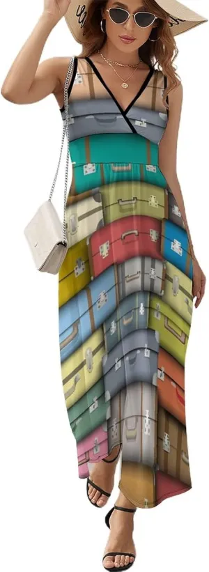 Women Casual Sleeveless Dress, Summer Sundresses Skirt with Pockets(S-2XL)