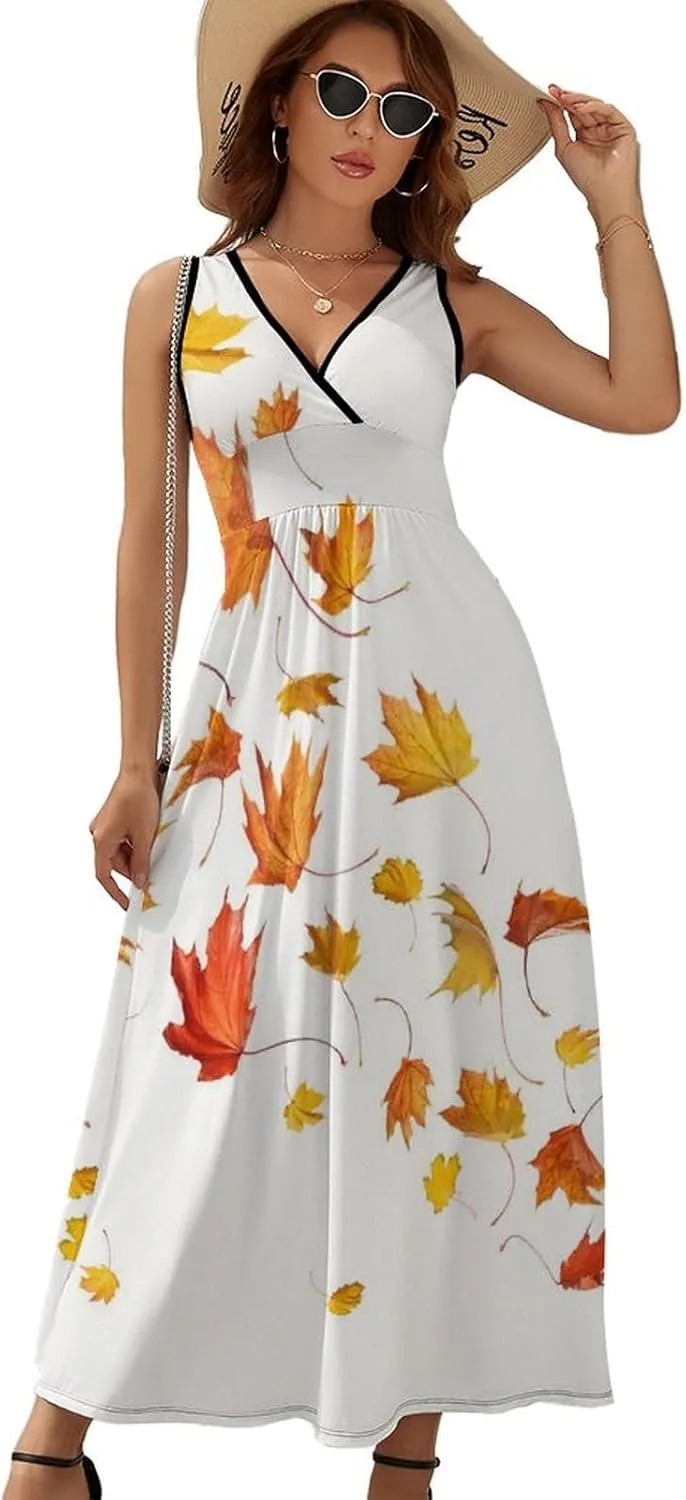 Women Casual Sleeveless Dress, Summer Sundresses Skirt with Pockets(S-2XL)