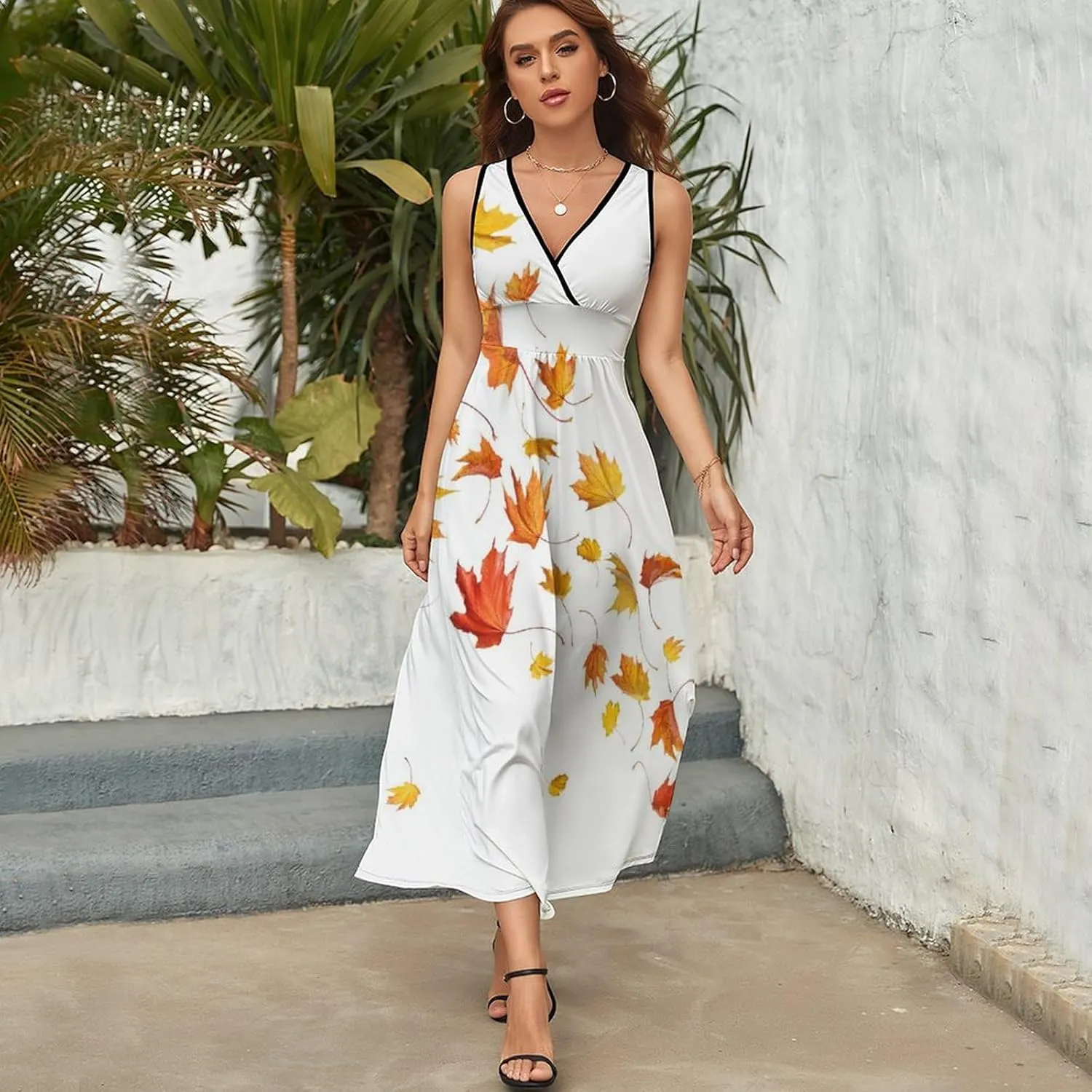 Women Casual Sleeveless Dress, Summer Sundresses Skirt with Pockets(S-2XL)