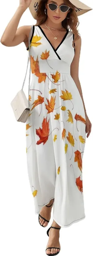 Women Casual Sleeveless Dress, Summer Sundresses Skirt with Pockets(S-2XL)