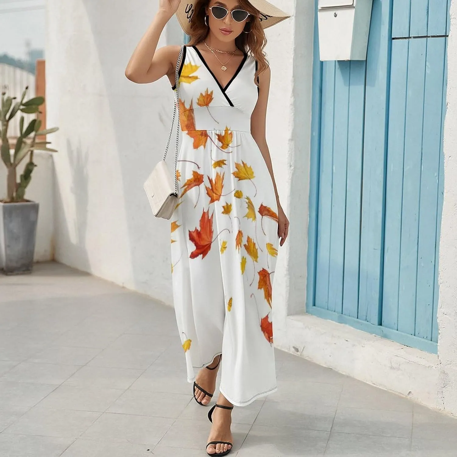 Women Casual Sleeveless Dress, Summer Sundresses Skirt with Pockets(S-2XL)