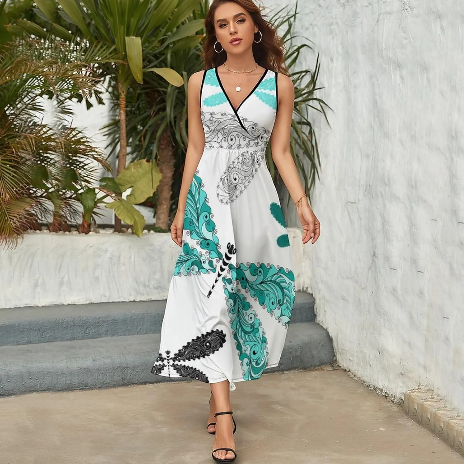 Women Casual Sleeveless Dress, Summer Sundresses Skirt with Pockets(S-2XL)